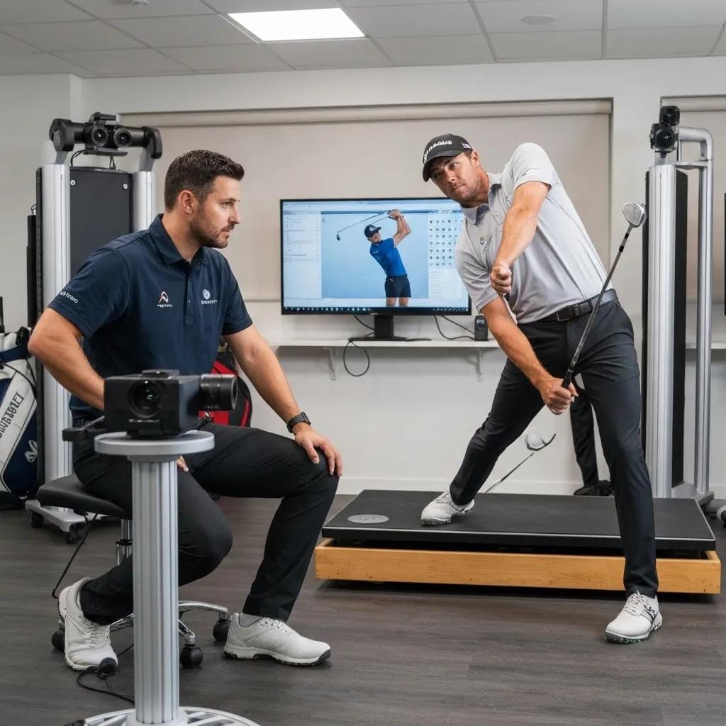 Master Your Game with Golf Swing Biomechanics Assessment 3 Golfer receiving a biomechanics assessment to prevent injuries