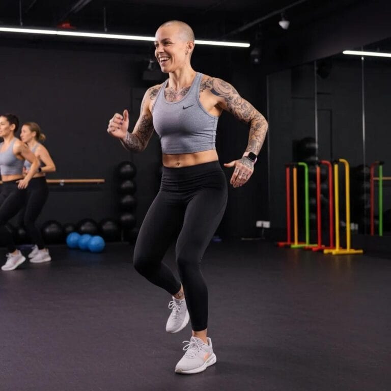 Person performing strengthening exercises in a rehabilitation gym, emphasizing recovery and physical therapy